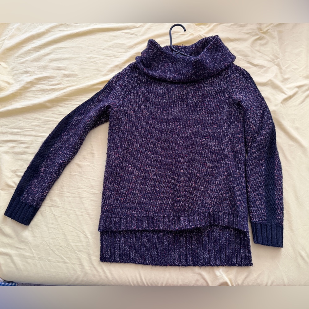 The Limited Dark Purple Cowl Neck Sweater